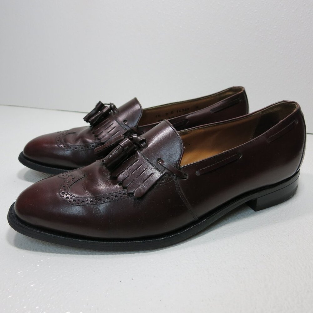Johnston & Murphy Kiltie Tassel Brogue Leather Dress Loafers Men's Shoes 10 D/B